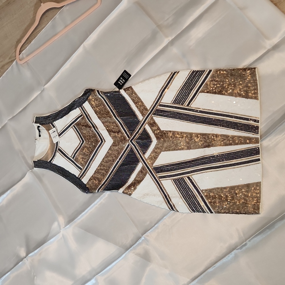 Aztec Sequin Bodycon Mini Dress | Express - Picture 6 of 14
